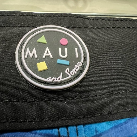 Maui & Sons Men’s 32 Blue Swimming Board Shorts R9 - Picture 5 of 9